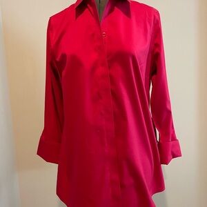Red tunic blouse